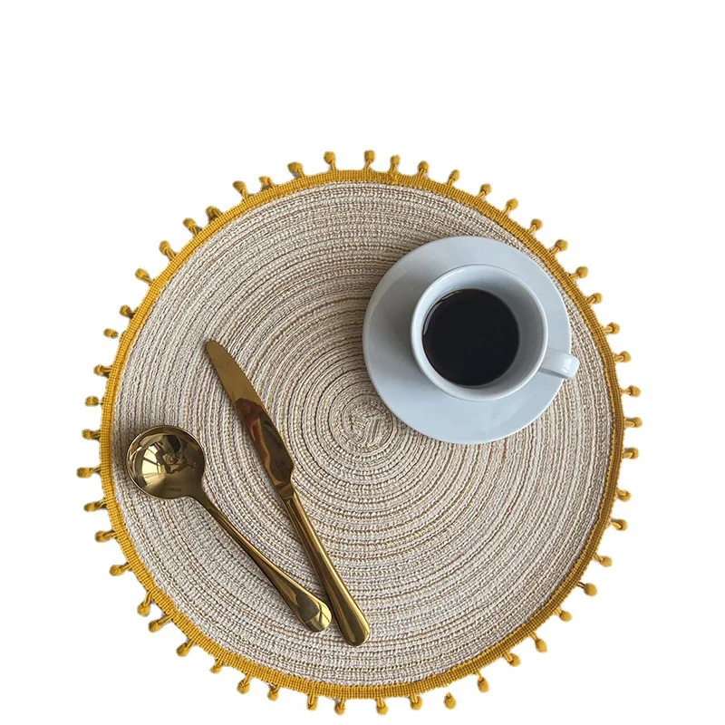 Nordic Woven Non-slip Placemat Round Braided Woven Placemats Place Mats Wholesale Round Table Mats Set De Table Rond
