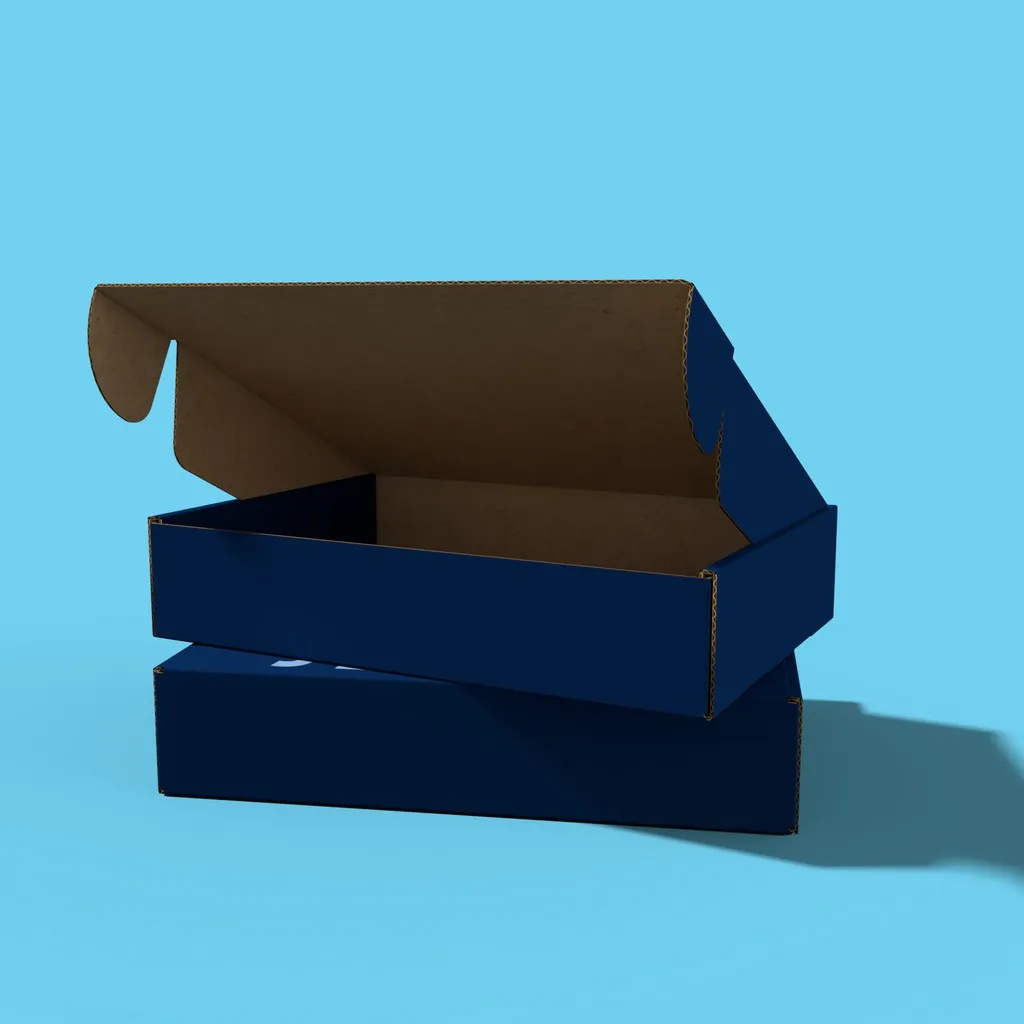 Custom Clothing Fabric Blue Jeans Brand Label Garment Packaging Box Jeans Packaging Box