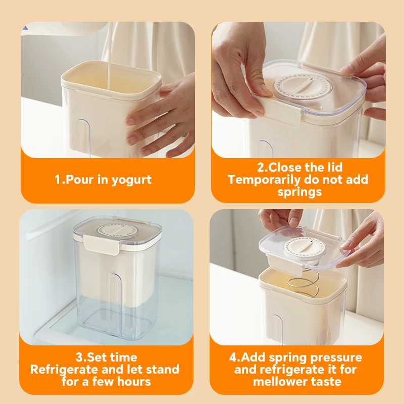 Homemade High Quality Greek Yogurt Maker Yoghurt Filter Whey Separation Tools with Lid