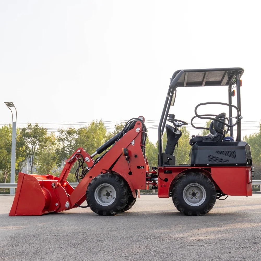 Mini Skid Steer Loader 1550kg Mini Loader Skid Steer Ride on wheels Small Loader with roof diesel engine