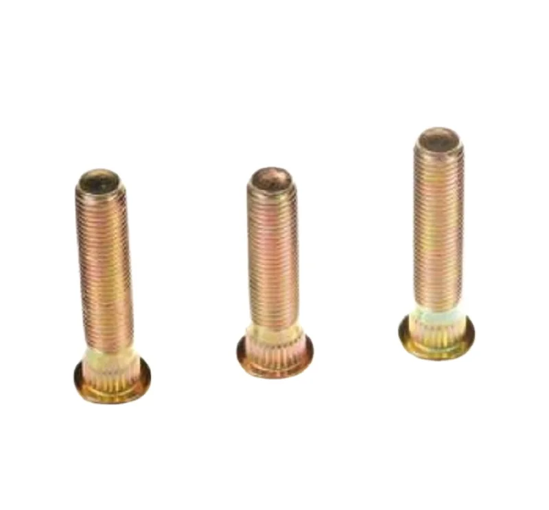 Custom CNC High Grade heat treated Yellow galvanized 8740 Chromoly Steel knurling wheel hub studs