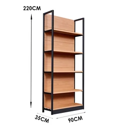 Factory Iron Wood Style Shelves Gas Station Black Metal Wall Shelves