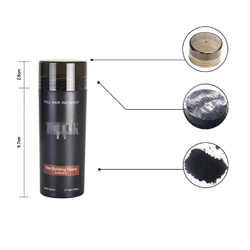 LYW Private brand 3 Languages 27.5G Hair Treatment Fibre Hair Powder Thickening Keratin Hair Building Fiber