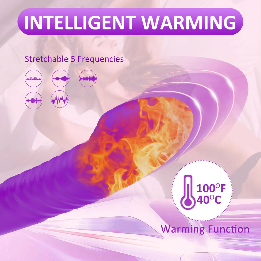 Rechargeable Heated Girls Masturbation Rabbit Vibrator Telescopic Dildo Sex Toys Sexy Vibrator For Women