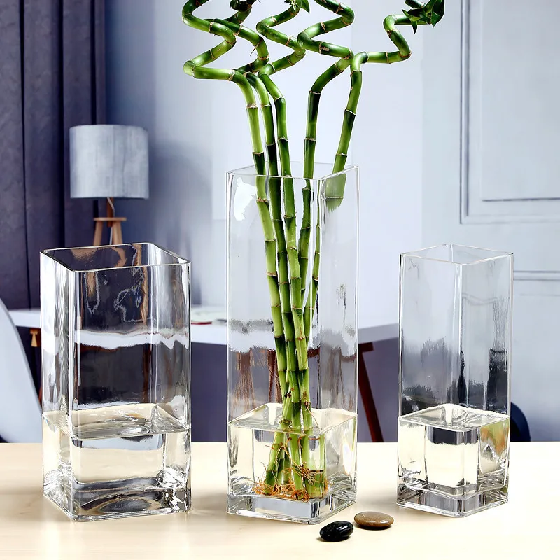 Clear Flower Cylinder Small Glass Vase For Home Wedding Decor