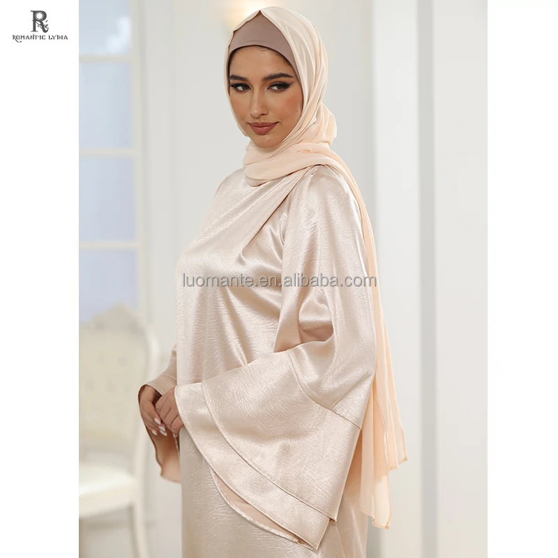 Clothing Factory Custom Islamic Muslim long dress casual modest satin dresses turkey