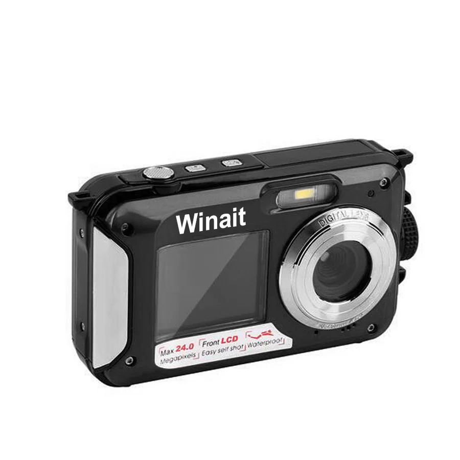 Winait Max 48 Mega Pixels Super 2.7K Digital Video Camera With Dual Display Waterproof Camera