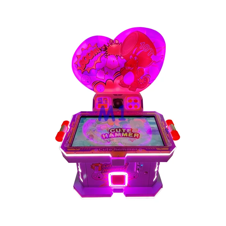 Kids Game Mall Arcade Touch Screen Coin Operated Crazy Frog Jumping Hit Hammer Arcade Video Game Hitting Mouse Machine For Kids