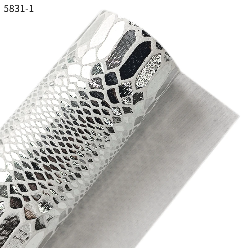 Wholesale 0.5-0.6MM Highlights Snake Pattern Making Hair Bow Soft Faux Leather