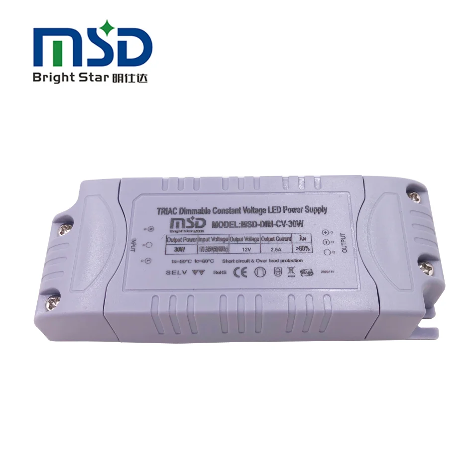 Triac dimmable led driver 30W 80W 100W 12V 24V constant voltage led switching power supply