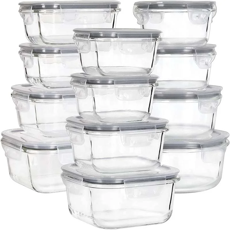 supplier premium quality high borosilicate glass food container sets kitchen food storage