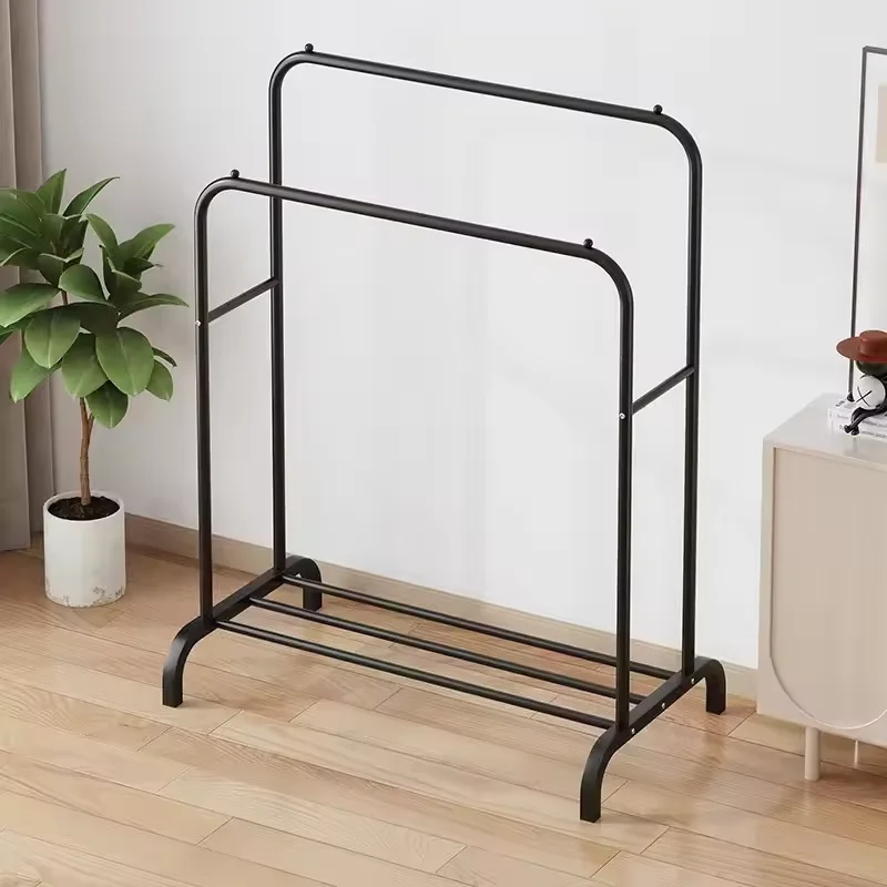 Home Furniture Bedroom New storage Coat Stand Double Rack Space Saving Clothes Hangers