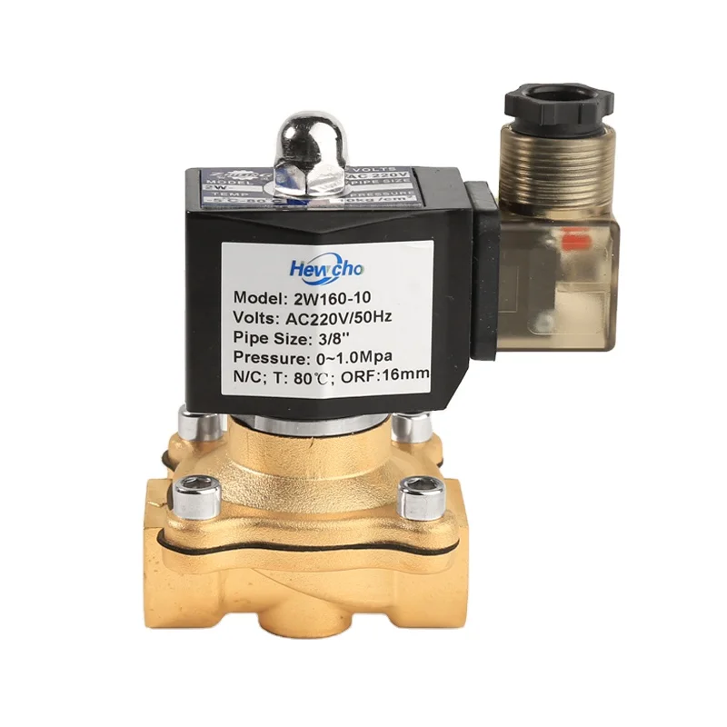 2W  160-10 3/8Inch  220 Volt  Directing Acting Type Normally  Closed Water Solenoid Valve Solenoid Valve