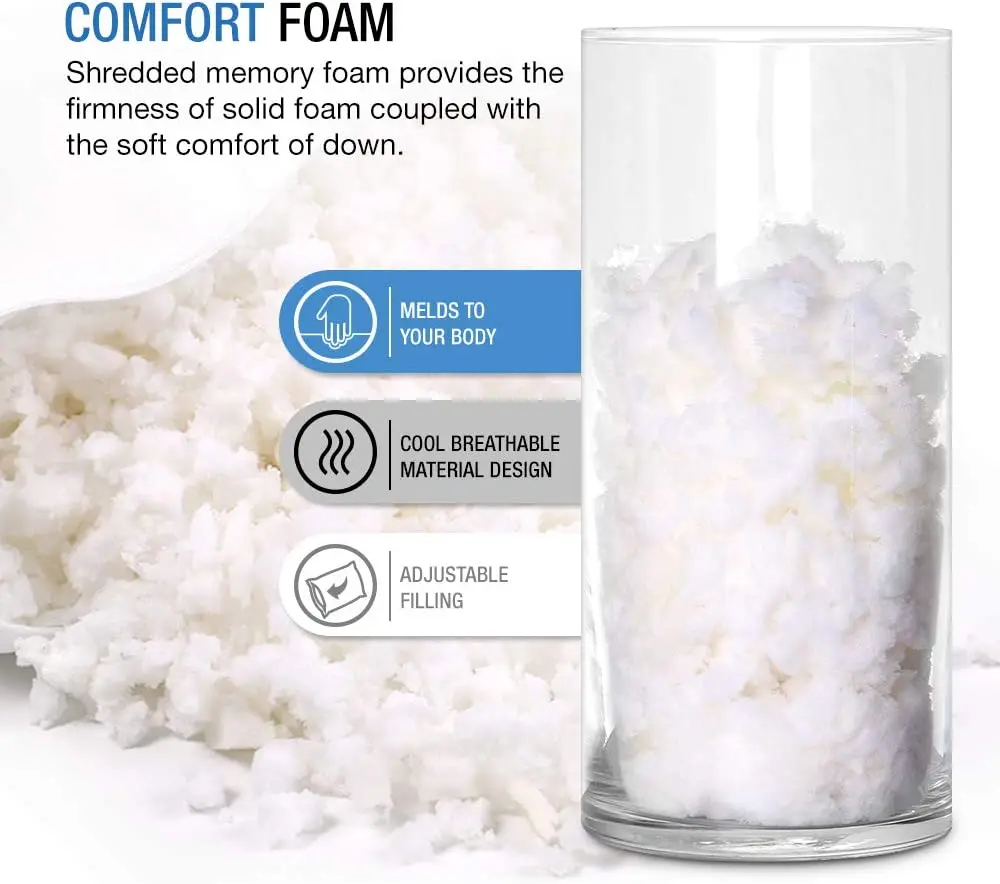 Роскошная бамбуковая комбинированная подушка для сна Visco из пены с эффектом памяти, подушка для кровати с регулируемой высотой, измельченная подушка 40, Expo