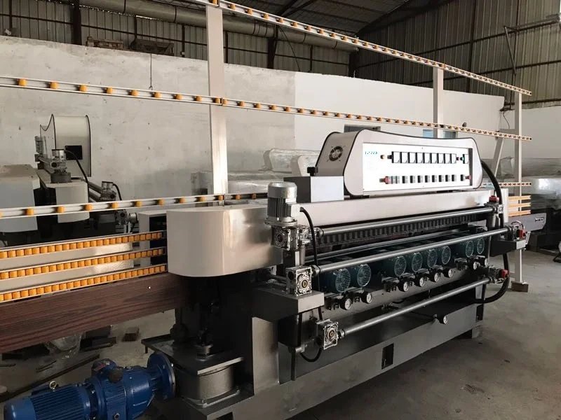 Glass Mosaic Beveling Machine 9 spindles, mini glass beveling machine BXM261C for Min size 20x20mm