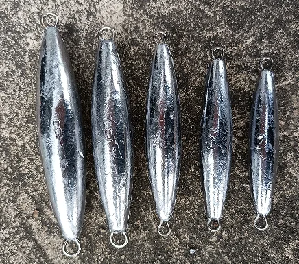 28G-1000G Torpedo 2pc stainless steel loop in line trolling fishing  lead sinker fishing weights
