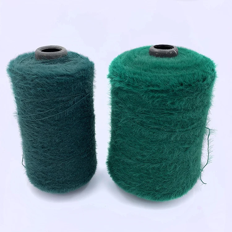 Manufacturer 1.3 cm 100% polyester fancy imitate mink hair yarn for knitting on sale