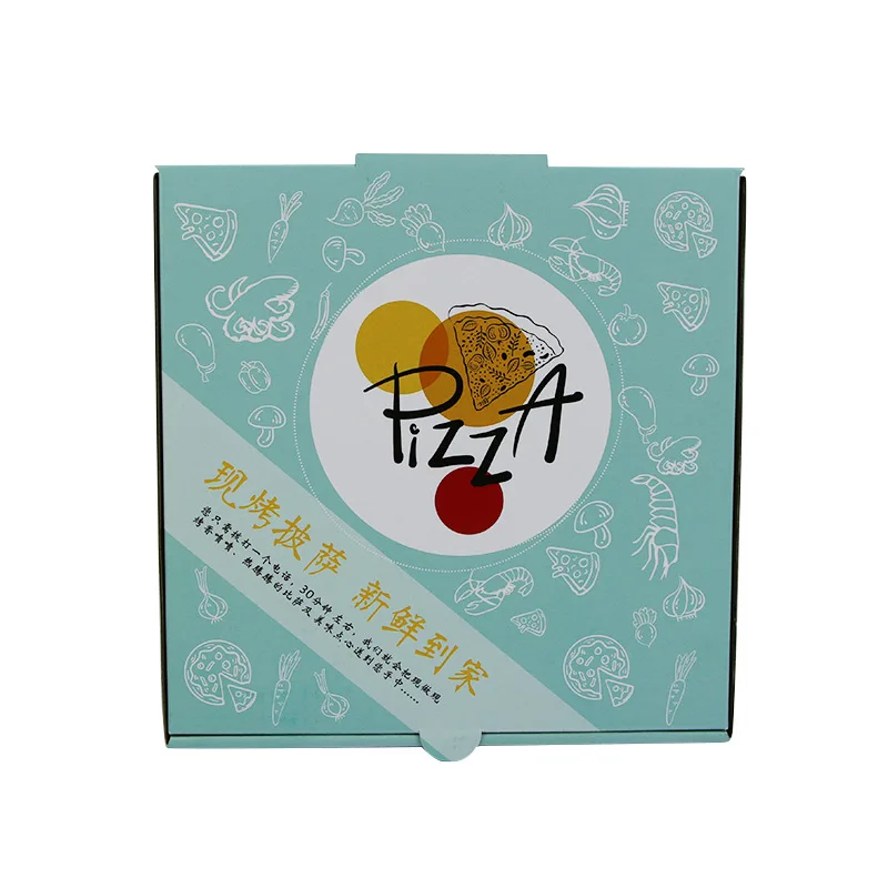 Gloss Lamination Custom Printed Italian Kraft 12-Inch Rectangle Pizza Boxes Recyclable Food Packaging Gold Foil Embossing