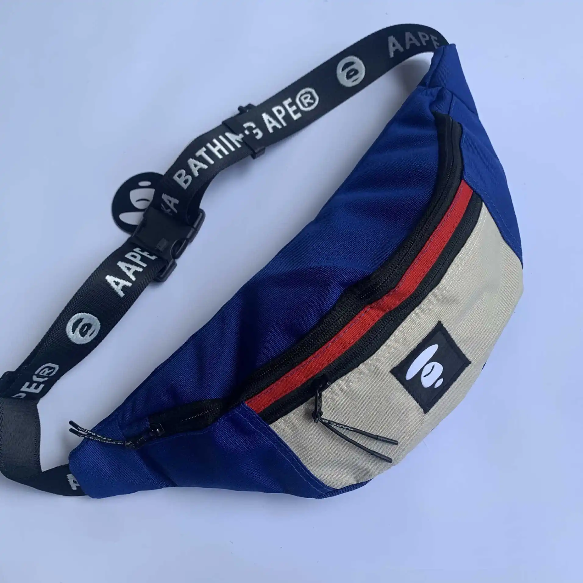 2022 Factory Wholesale Zipper Fanny Pack Waist Belt Patchwork Bape Bags for Men