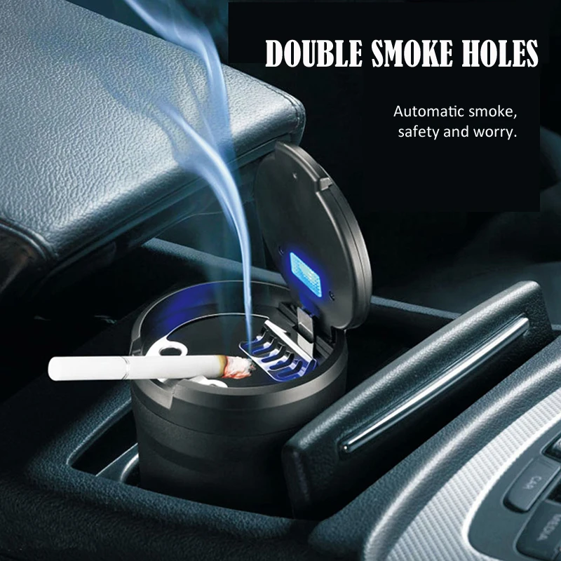 Customizable Round Cigarette Car Ashtray With Led Light Car Ashtray