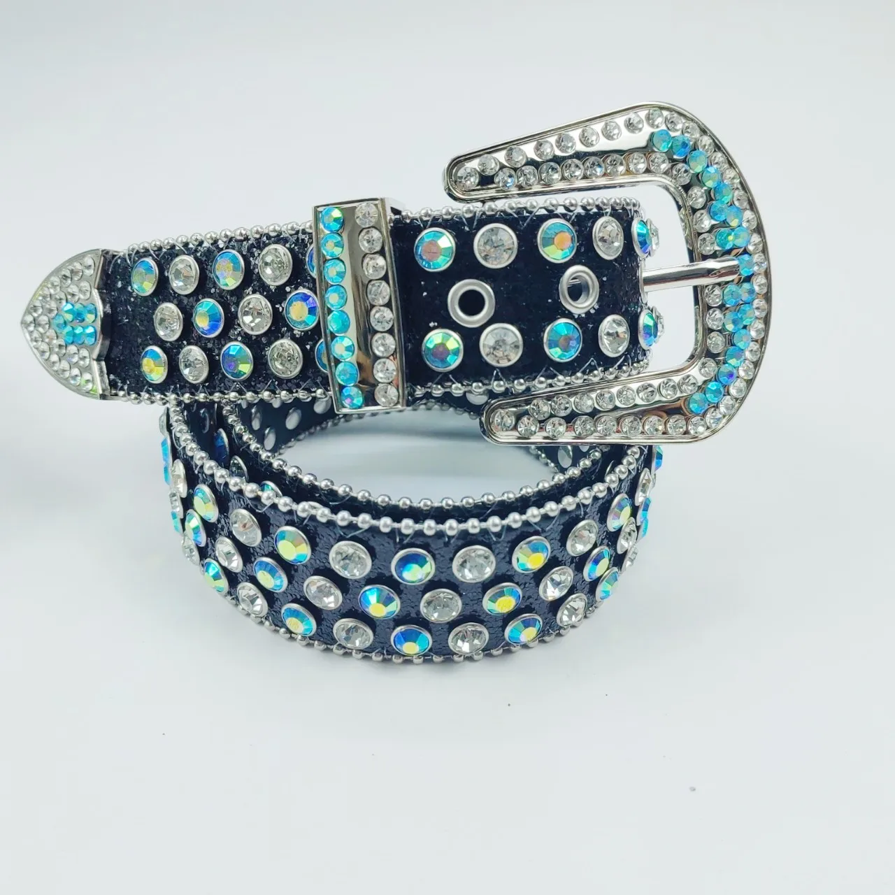 Fashion hot sale  rock  star big buckle leather rhinestone belt luxury designer women Bling Bling white diamond belts
