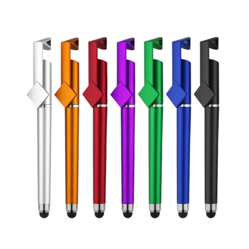 Wholesale Multi functional Neutral Pen Touchscreen Phone Stand Ballpoint Pen Customized QR Code Logo Promotional Pen