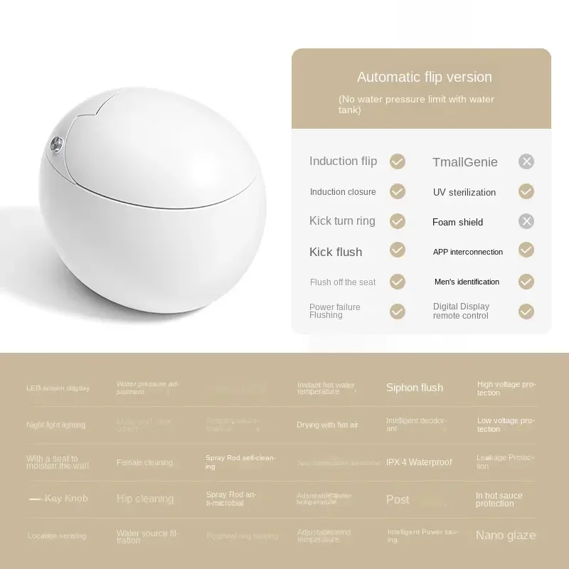 Automatic Flap Style Smart Toilet Mini Shape Saving Space Bathroom Senior Intelligent One Piece Smart Toilets With Seat Heating