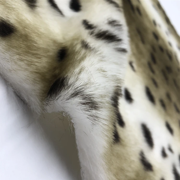 2021 new customized print fashion fake leopard faux fur fabric for coat polyester and acrylic