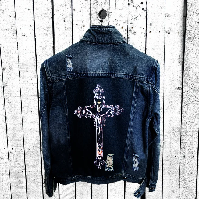 Hip Hop Harajuku Bomber Jacket New Men Denim Jackets Streetwear Skull Graffiti Blue Denim Jean Jacket Coat Punk Rock Vintage
