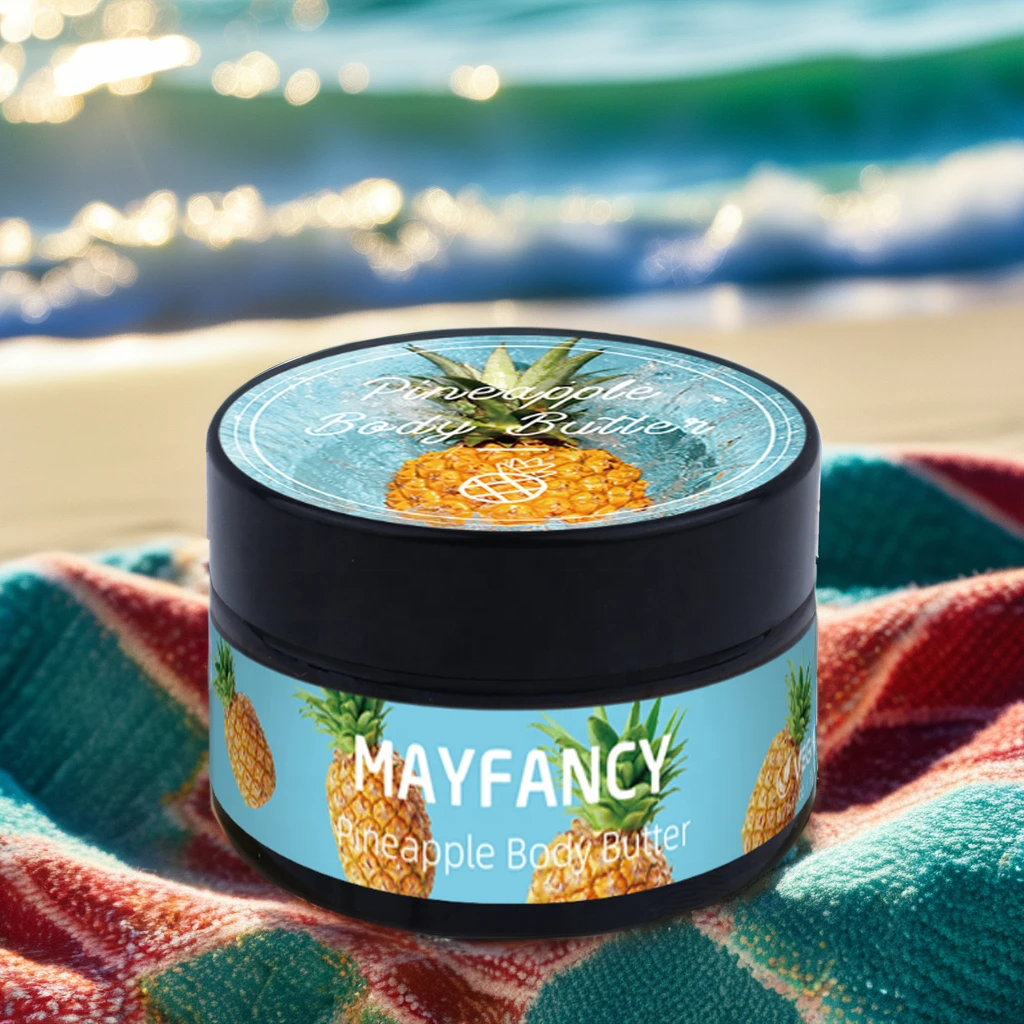 Private Label Pineapple Butter Body Lotion with Vitamin C Sunburn Treatment Aloe Vera and Hyaluronic Acid Personal Skin Care