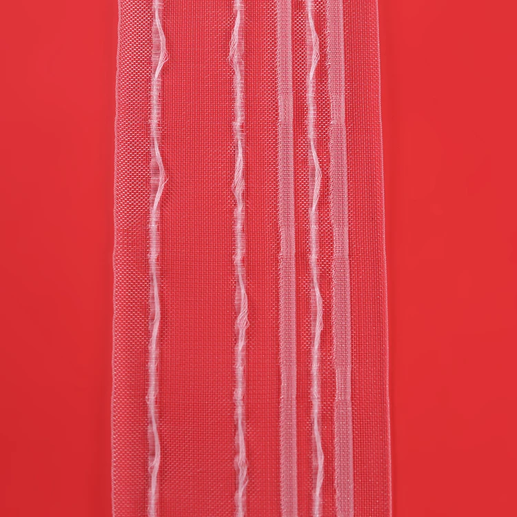 Home decorative pencil pleat transparent belt wave define roman curtain accessories