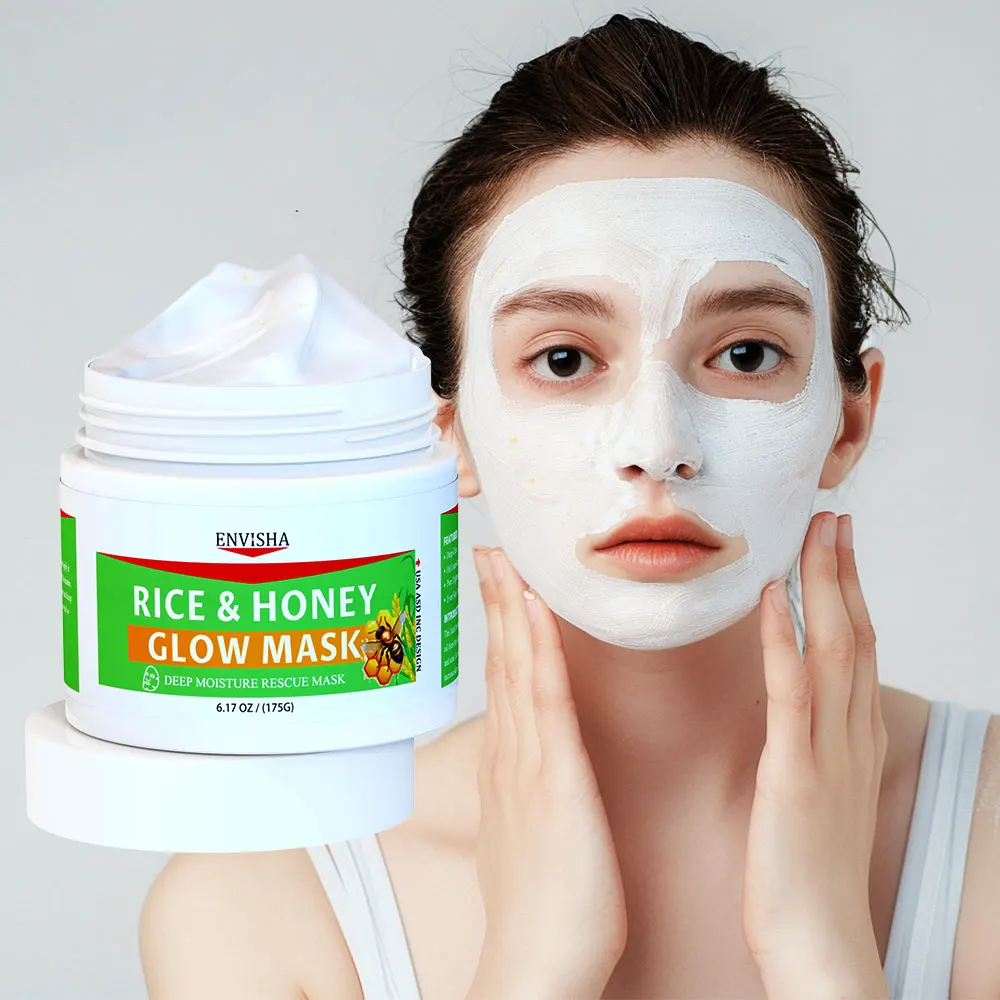Private Label Vegan Face Care Products Moisturizer Brightening Rice Honey Glow Facial Mud Mask