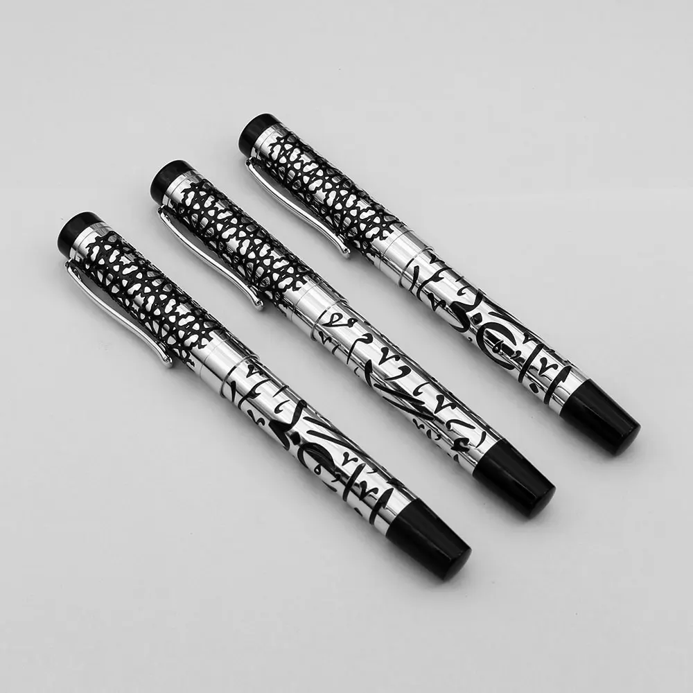 Customized brand chromeplate metal brass gel pen 0.5 mm with logo copper custom design pen VIP customized metal pen silvery