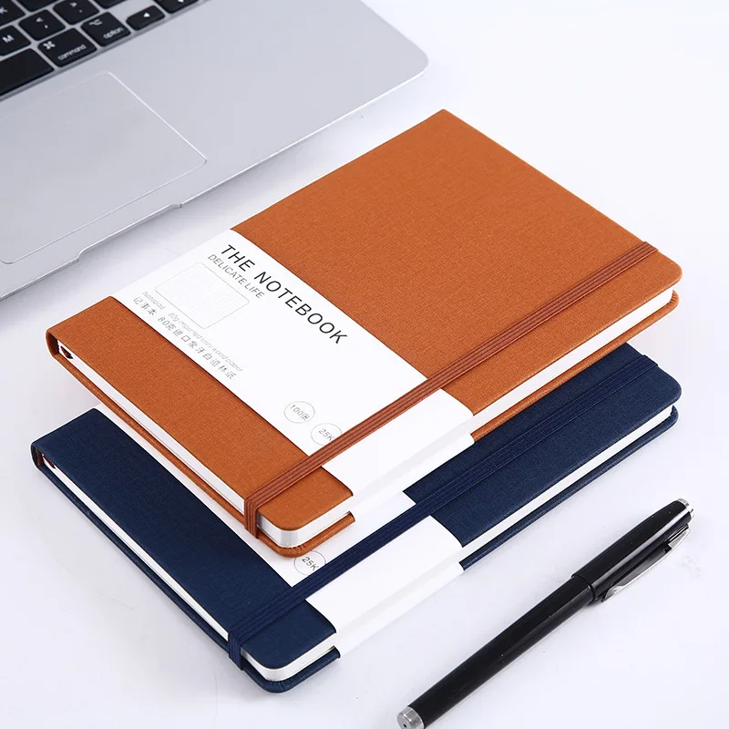 Journal Manufacturer Custom A5 Hardcover PU Leather Note Book Business Fabric Linen Notebook