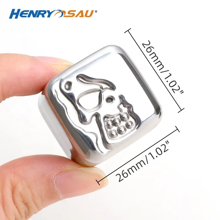 Reusable Whiskey Skull Mold Chilling Rocks Stone Ice Cube For Drink