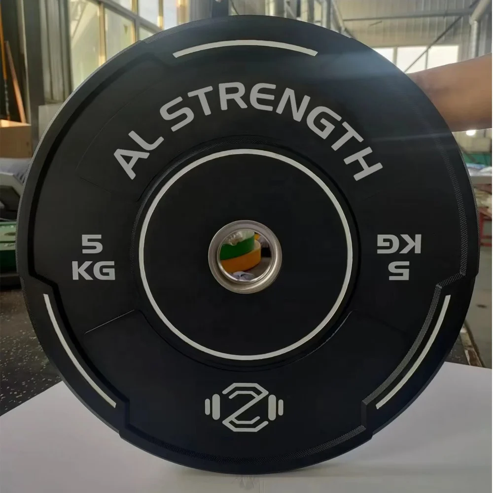 New Design Black Bumper Plates Commercial Gym Fitness Equipment Dumbbell Plate Anilhas Weightlifting Weight Disc