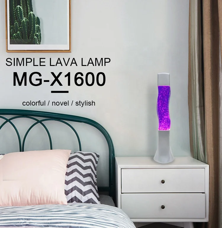 
2020 New retro promotion aluminum christmas party decoration lighting night novelty groovy shinning glitter wave lava lamp 