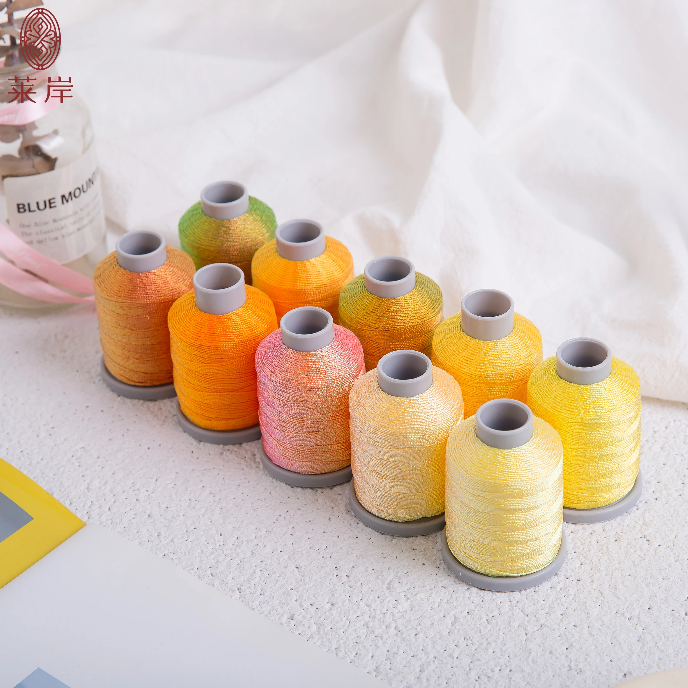 Оптовая продажа Прямая с фабрики цветная полиэфирная витая нить 3/6/9/12 нитей металлическая пряжа для ручной работы плетеная веревка