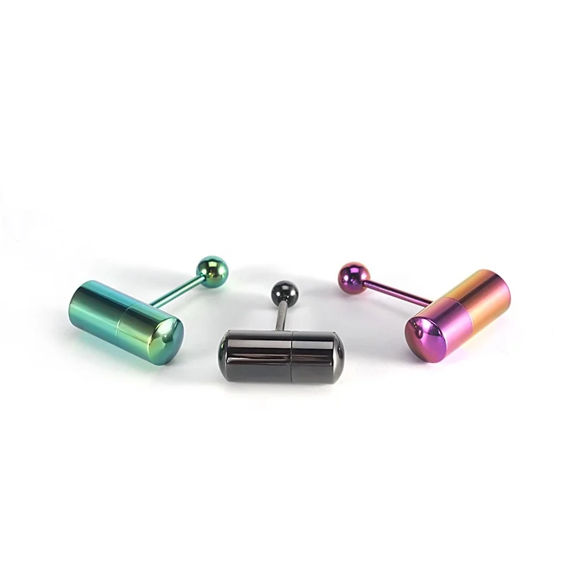 Magnetic tongue piercing tongue ring battery vibrating body piercing jewelry