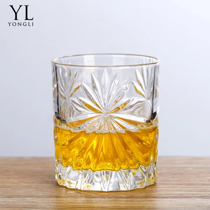 Lead free high quality clear drinking glass whisky cups, custom water glass cups
