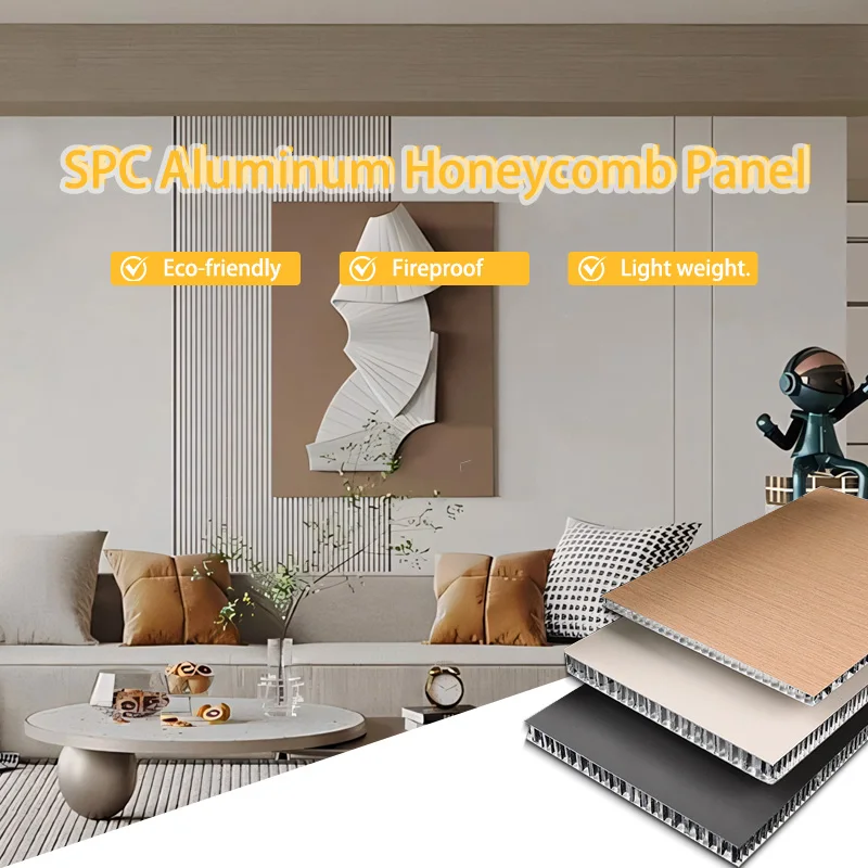 SPC Aluminum Honeycomb Panel Wholesale Fire Resistant Wall Cabinet Stone Composite Honeycomb Sandwich Panel