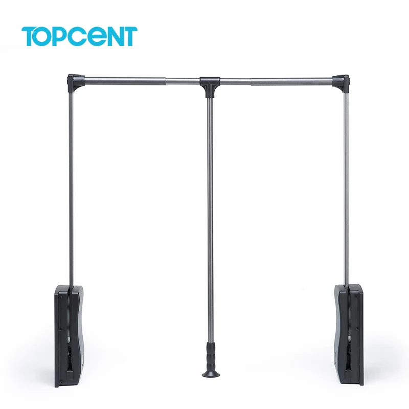 TOPCENT wardrobe hardware fittings soft close hydraulic pull down lift clothes rack