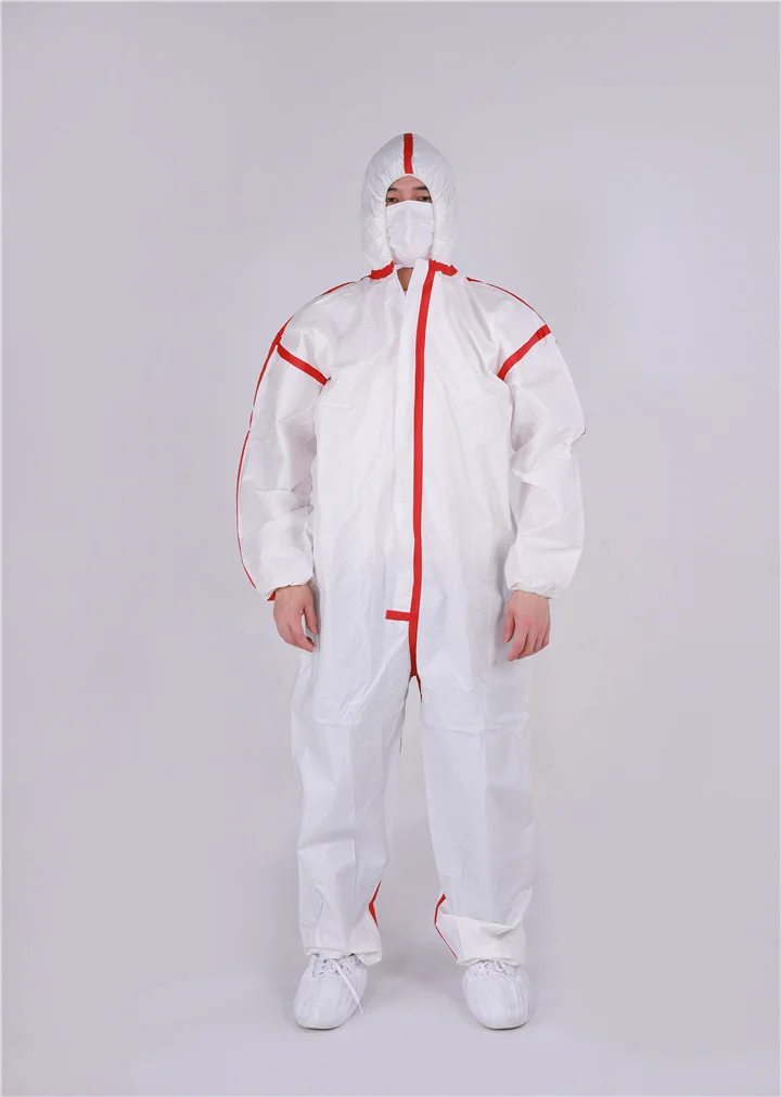 Professional Microporous  PP/ SMS /SF Disposable coverall for Alphatec Chemical protection work Suit Coveralls
