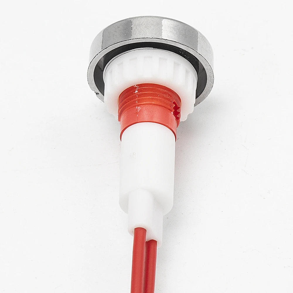 10MM Plastic 220V Red Indicator Light Wire Lead Indicator Telltale Light With Wire 12V Led