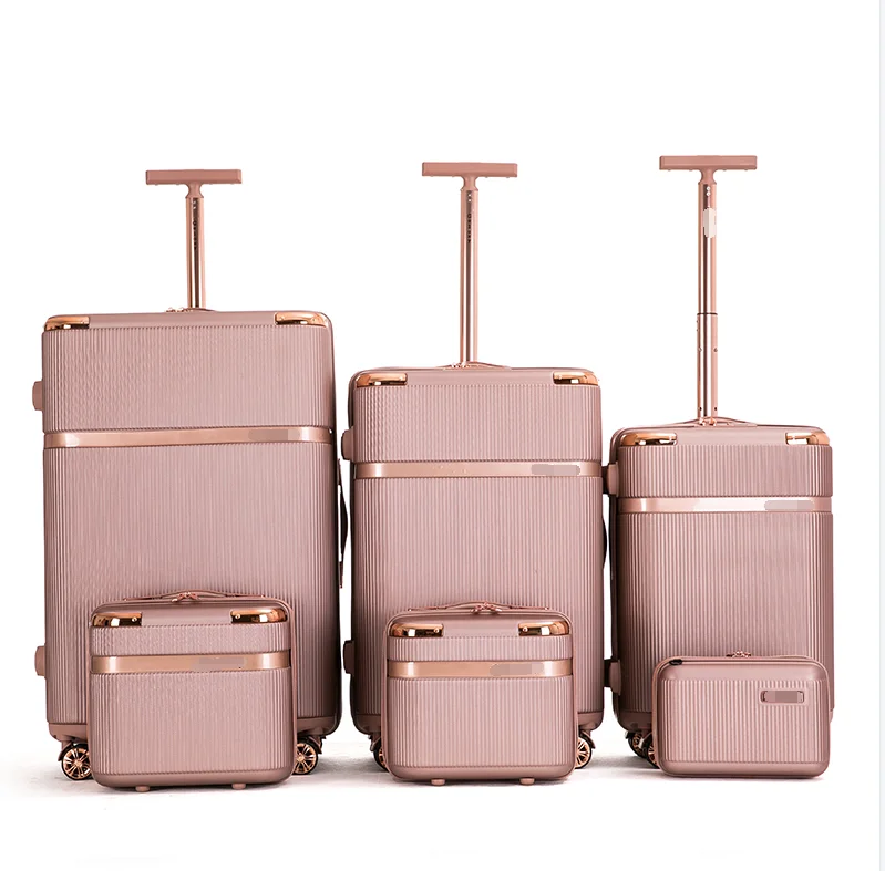 Hot Selling 10 12 14 20 24 28 Inch Luggage 6 Pieces Set Trolley ABS Luggage Sets Valise Koffer