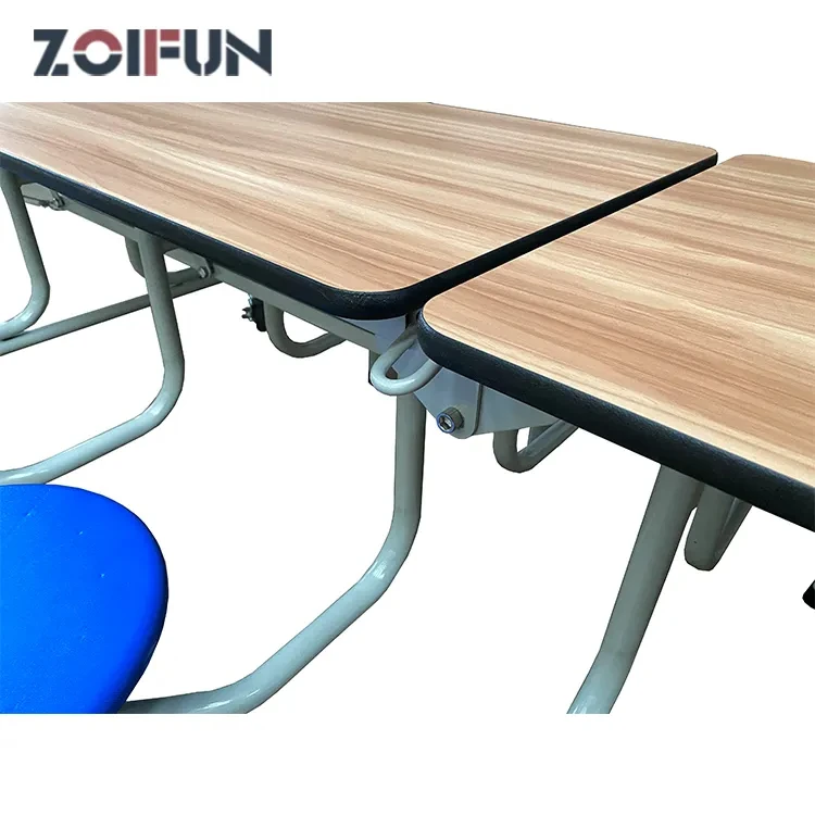 8 Seat Set Modern Folding Dining Table School Cafeteria Furniture Table