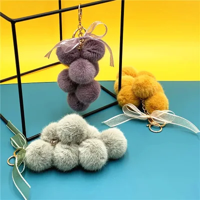 Wholesale Creative Grapes Plush Fashion Key Chains Pendant Promotional Gift