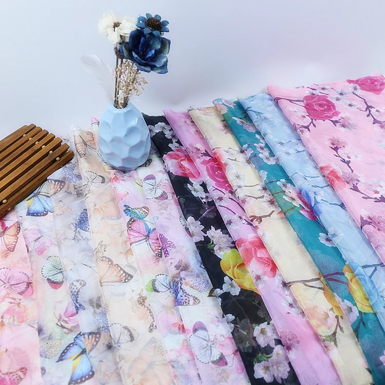 100% Polyester 30D light weight chiffon fabric for scarves