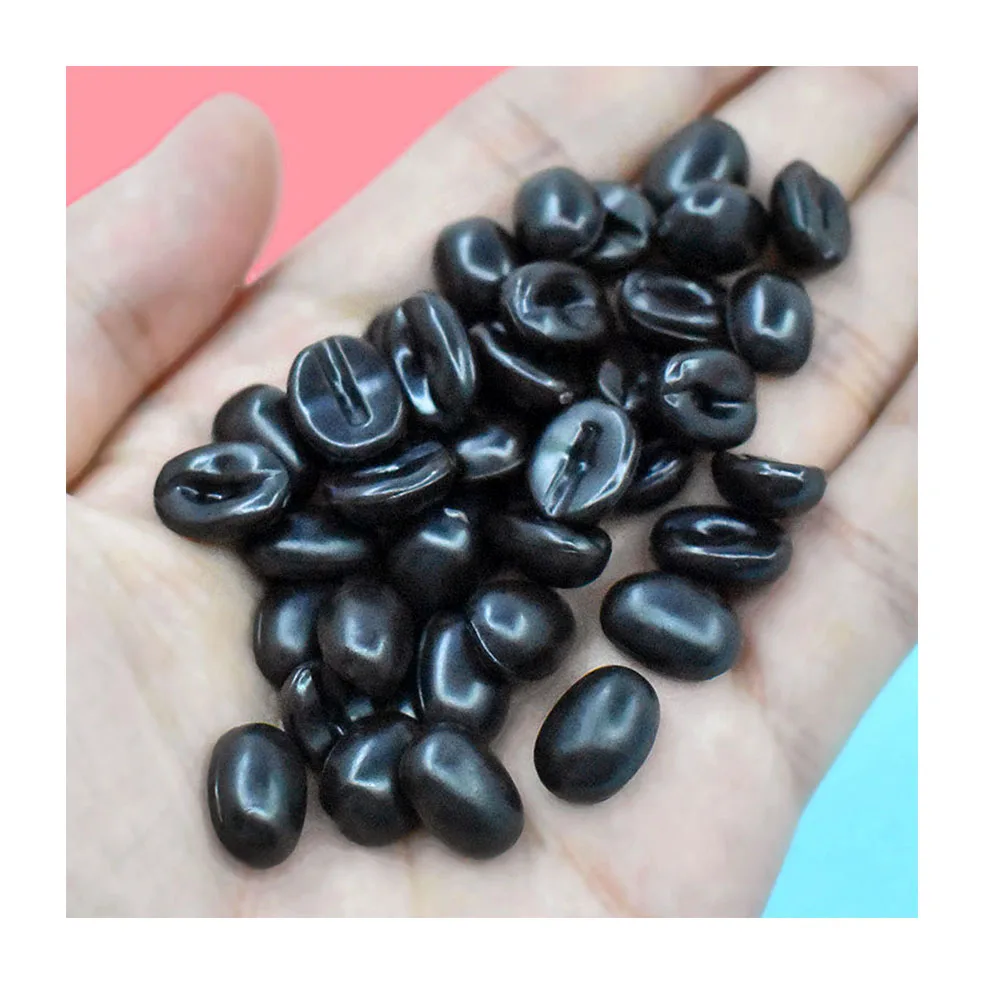 3D Resin Simulation Coffee Beans Food Resin Charms For Slime Filler Doll Diy Craft Phone Case Hairclip Keychain Decoration