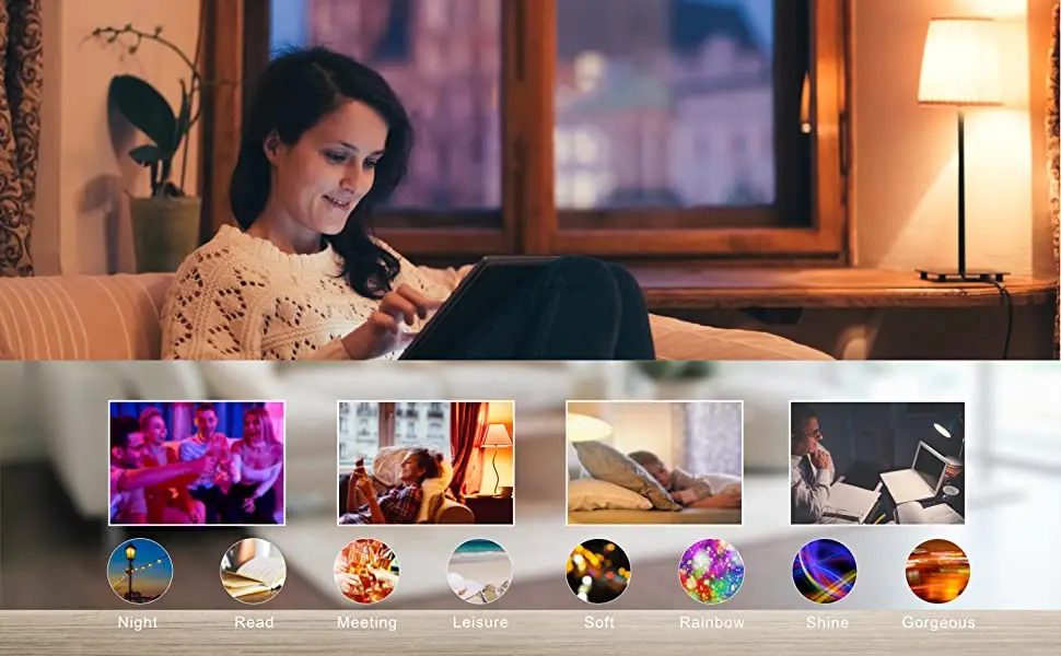 mobile app CCT light A60 gu10 C35 E27 E14 5w 7w 9w 12w led rgb smart lightbulb